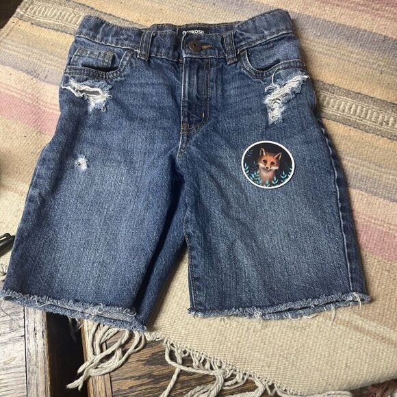 OSHKOSH B’Gosh Girls Jean Shorts Size 6 Destressed Adorable Knee Back to school - Picture 10 of 16